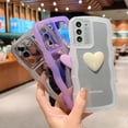 thumbnail image 4 of Compatible with Samsung Galaxy S21 Case 6.2", Cute 3D Love Heart Aesthetic Curly Wavy Non-Slip Clear Transparent Camera Protect Soft Silicone Shockproof Cover for Women (White), 4 of 9
