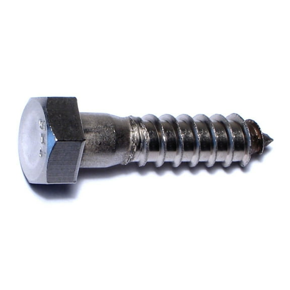 1/2" x 2" 18-8 Stainless Steel Hex Head Lag Screws (25 pcs.)