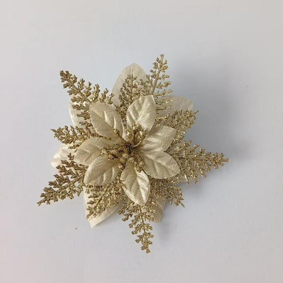 FlareFable 5.5" Flower Christmas Garland, Artificial Greenery Garland with Flower Christmas Decorations, Fake Floral for Christmas Tree Accessories, Front Door, Wedding, Desk, Wall & Room Decor