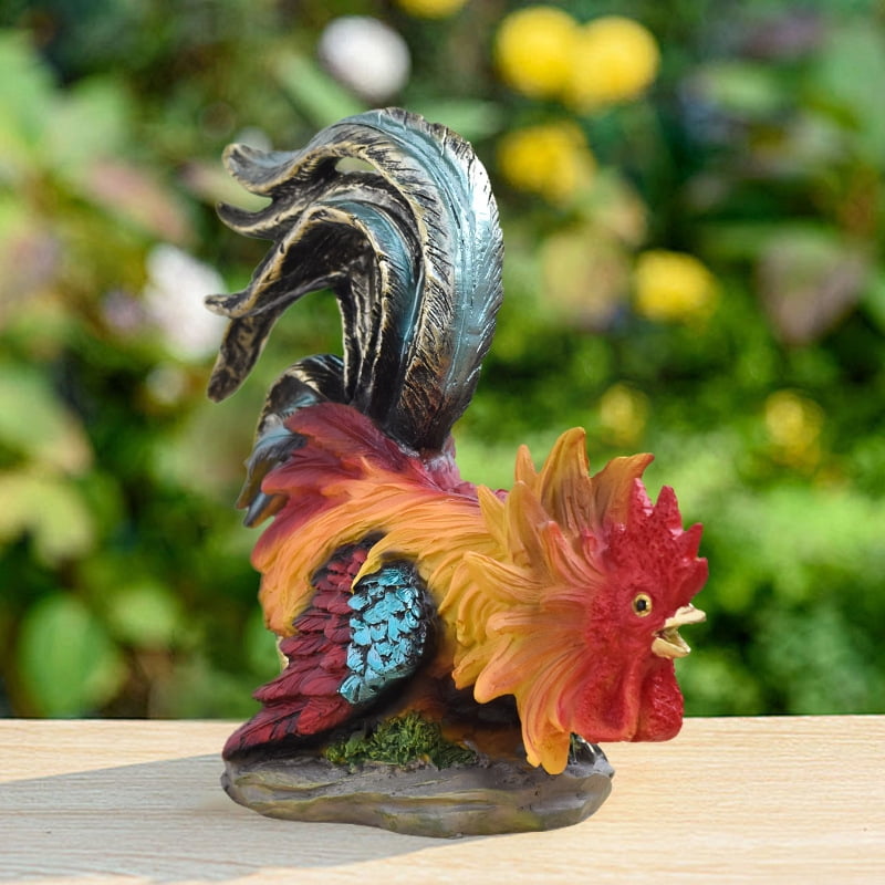 Rooster Decor, Chicken Animal Yard Art Lawn Ornament Figurines Artwork, Chicken Yard Art Sculpture Outdoor Figurines, Rooster Kitchen Decor for Backyard, Lawn, Patio Decoration