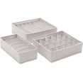 thumbnail image 2 of Fabric Multifunctional Socks Storage Box - 3 Piece Box for Household Clothing Storage Organizer Set, Foldable Cloth Organizer Drawer., 2 of 5