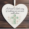 thumbnail image 4 of A Friend is God's Way Religious Ornament, Handcrafted Ocean-Inspired Pendant, Heart Shaped Cross Friendship ,Heart Acrylic Hanging Decorations, Birthday Christian Gifts for Best Friend Women, 4 of 4