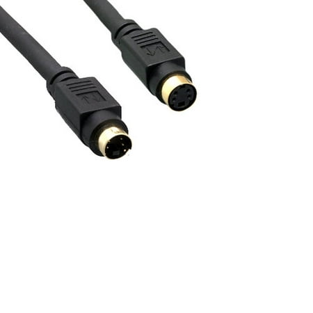 Kentek 6 Feet FT S-Video mini din 4 MDIN4 gold plated 4 pin male to female M/F extension cable cord connector for camcorders satellite DVD PC