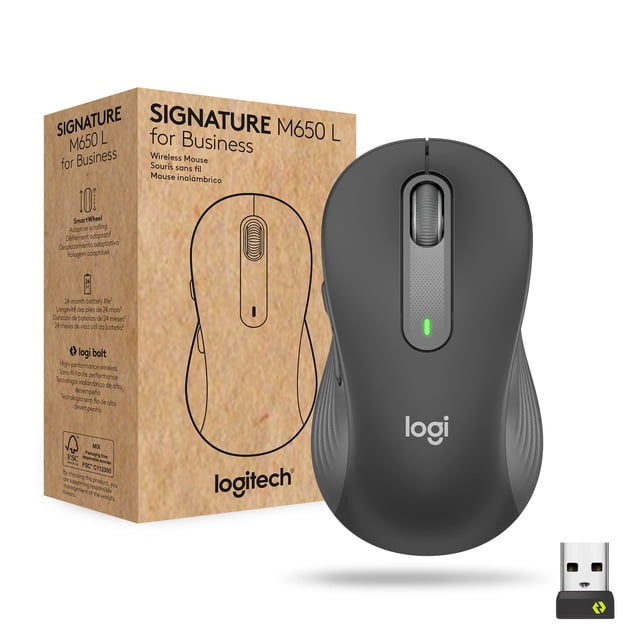 Ratón inalámbrico Logitech Signature M650 L para negocios Graphite
