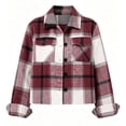 thumbnail image 4 of Yifymode Cropped Jacket Women Fall Outwear Button Down Plaid Trendy Cropped | Plaid Jacket Women, Gingham Shackets Coats Petite, Fashion, 4 of 9