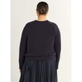 thumbnail image 3 of Free Assembly Women's and Women's Plus Cotton Saddle Shoulder Sweater with Long Sleeves, Sizes XS-4X, 3 of 4