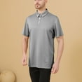 thumbnail image 2 of Yiaimeir Men's Three Button Printed Lapel Short Sleeve T-Shirt Top Streetwear,Size M-3XL, 2 of 5