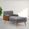 thumbnail image 1 of Mid-Century Modern Upholstered Fabric Arm Chaise In Expectation Gray For A Chic Home Office, 1 of 5