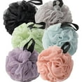 thumbnail image 1 of wonima11 Popular Mix Plus 6 Pack Bath Sponges - Black, Gray, Sky Blue, Pink, Purple & Light Green, 1 of 1