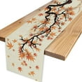thumbnail image 4 of Fall Leaf Table Runner, Rustic Harvest Autumn Orange Watercolor Maple Leaf Thanksgiving Farmhouse Retro Coffee Table Center Decor for Family Kitchen Outdoor Party Holiday Table Decorations, 13"x108", 4 of 6