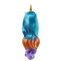 HAWEE Halloween Unicorn Wig, Adult/Child Long Curly Wavy Rainbow Wig for Music Festival Cosplay Party