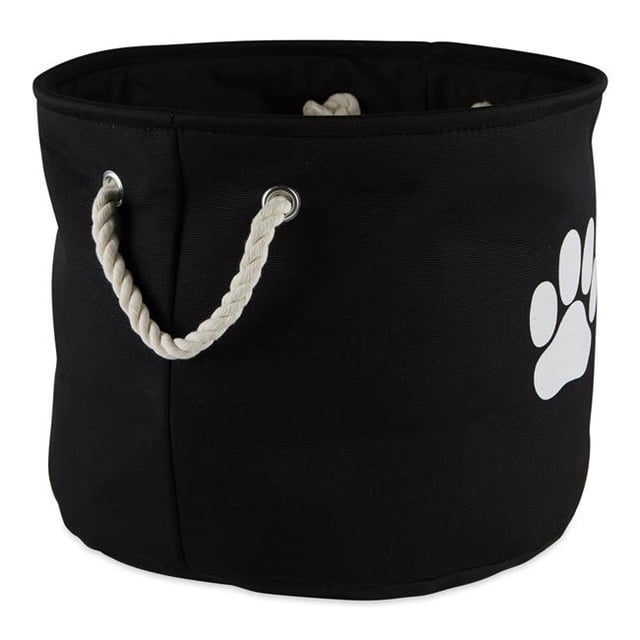 Design Imports CAMZ12484 Poubelle Ronde en Polyester pour Animaux, Noir - Moyen