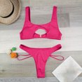 thumbnail image 5 of Sakmal Cutout Bikini Sets for Women Pink Sexy Two Piece Swimwear Push Up Triangle Padded Swimsuit Sets, 5 of 8