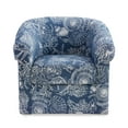 thumbnail image 4 of Grandee Club Chair with Swivel, Ocean Blue and White Coastal Pattern, 4 of 8