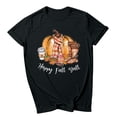 thumbnail image 4 of Hauts d'Été Décontractés pour Femmes, Col Rond, Imprimé Automne, Manches Courtes, Blouse T-Shirt, 4 of 4