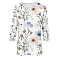thumbnail image 5 of New Arrival BeiFu Long Sleeve Shirts For Women Casual Womens Tops Casual 3/4 Sleeves Floral Women Blouses Long Sleeve Floral Cotton Long Sleeve T Shirts For Women Oversized Fall Tops For Women, 5 of 5