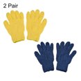 thumbnail image 3 of Guantes de limpieza de microfibra Uxcell, mitones, azul oscuro y amarillo, 2 pares, 3 of 5