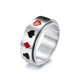 thumbnail image 1 of Anillo para hombre Picas Corazones Club de melocotón Diamantes Patrón de naipes Anillo giratorio de acero de titanio - 10 # JAMW Sencillez, 1 of 4