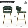 thumbnail image 2 of Farini Counter Height Bar Stool Set of 2, Mid-Century Upholstered Barstool with Backrest and Metal Frame, Green, 2 of 6