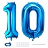 Xihuimay Number 10 Balloons 40 inch Digital Balloon Alphabet 10 Birthday Balloons Digit 10 Helium Balloons Big Balloons for Birthday Party Supplies Wedding Bachelorette Bridal Shower, Blue Number 10