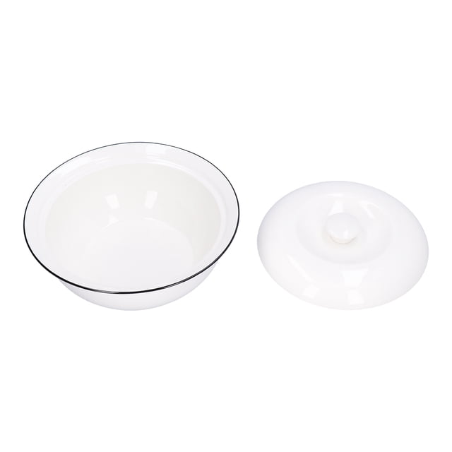 Tazón de sopa de 9 pulgadas con tapa, gran capacidad, 1500 ml, cuenco para estofado, cuenco de cocina de cerámica blanca inofensivo