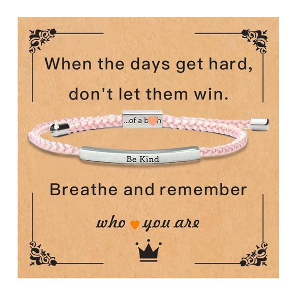 Pulsera FAOYUDAWEI Be Kind Motivacional Rosa Ajustable