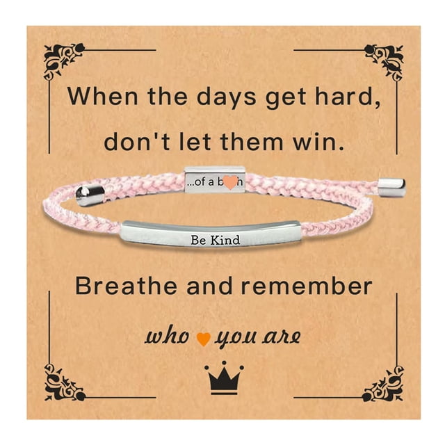Pulsera FAOYUDAWEI Be Kind Motivacional Rosa Ajustable