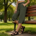 thumbnail image 5 of Women's Capri Pants Wide Leg Plus Size UPF50+ Lightweight Quick Dry Pants Casual Loose Hiking Walking Capris, 3XL, 5 of 6