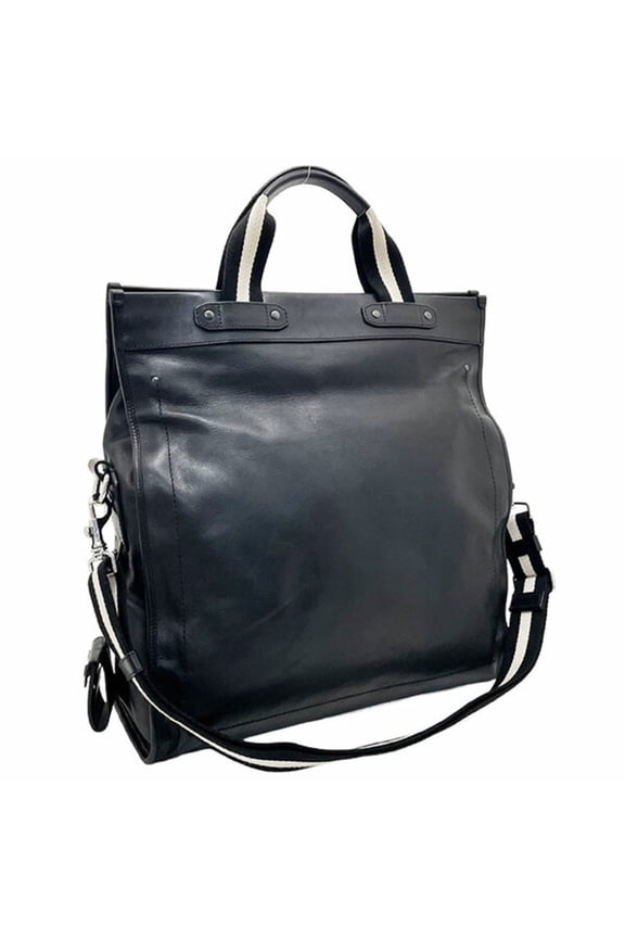 Pre-Owned Bally Bag, Stripe Tote Leather, Black, BALLY Handbag, Tote, Shoulder Crossbody Men's...