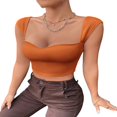 thumbnail image 3 of Women Crop Vest Sleeveless Square Neck Knitting Wrapped Summer Tops, 3 of 6
