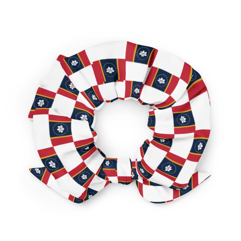 Mississippi Flag Scrunchie | Checkered State Flag Pattern