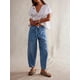 thumbnail image 4 of Pantalones Vaqueros Holgados de Tiro Bajo para Mujer, Informales, con Cintura Elástica y Bolsillos. Azul XL, 4 of 8