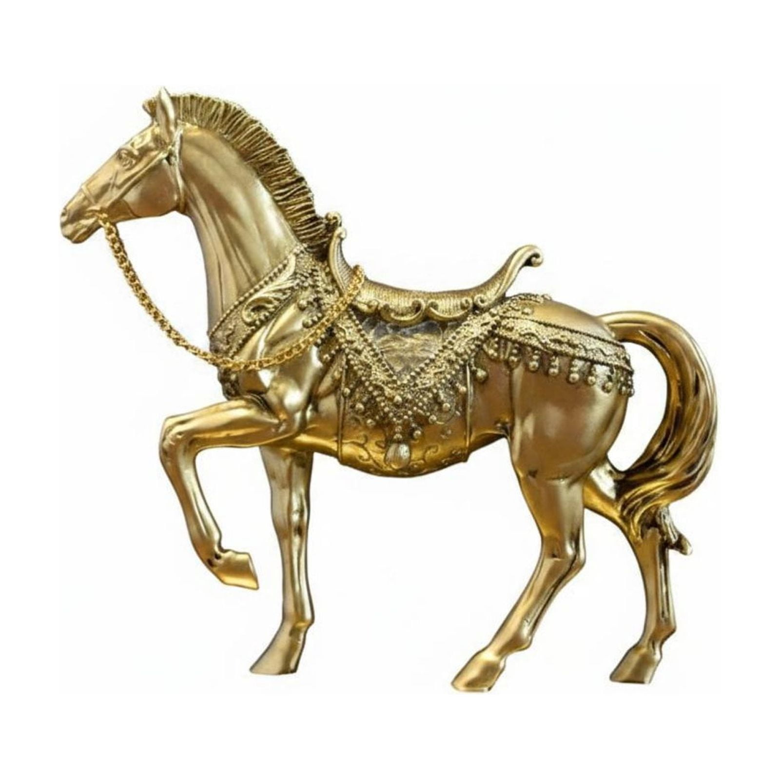 amagogo Horse Figurine Galloping Ornament American Style Animal Sculpture Synthetic Resin Hand Painted Collectible Statues Suitable for Living Room Home Décor