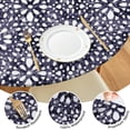 thumbnail image 4 of Designer Boho Style Table Cover, Vibrant Floral Print with Elastic Hem for Up to 56 Inches, 4 of 7