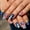 No tools, variant on New Independence Day nail art, five-pointed star glossy press-on nails, 24-piece detachable false nails