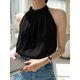thumbnail image 1 of Blusa Halter Negra Casual Para Mujer, 1 of 13