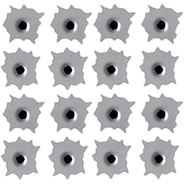x16 Bullet Holes Stickers Decal Funny Lifelike Automotive Tattoo Hood Front Cover Decorations Accessories - each sticker is 2 x16 Bullet Holes Stickers Decal Funny Lifelike Automotive Tattoo Hood Front Cover Decorations Accessories - each sticker is 2