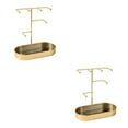thumbnail image 3 of Dalazy Jewelry Organizer Stand Tray Display Rack Rings for Gold Marbling 20 x 10 x 21cm 2Set, 3 of 6