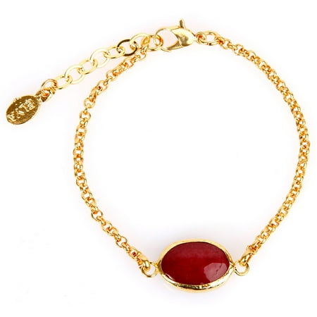 ELYA Dyed Chalcedony Gold-Plated Bracelet