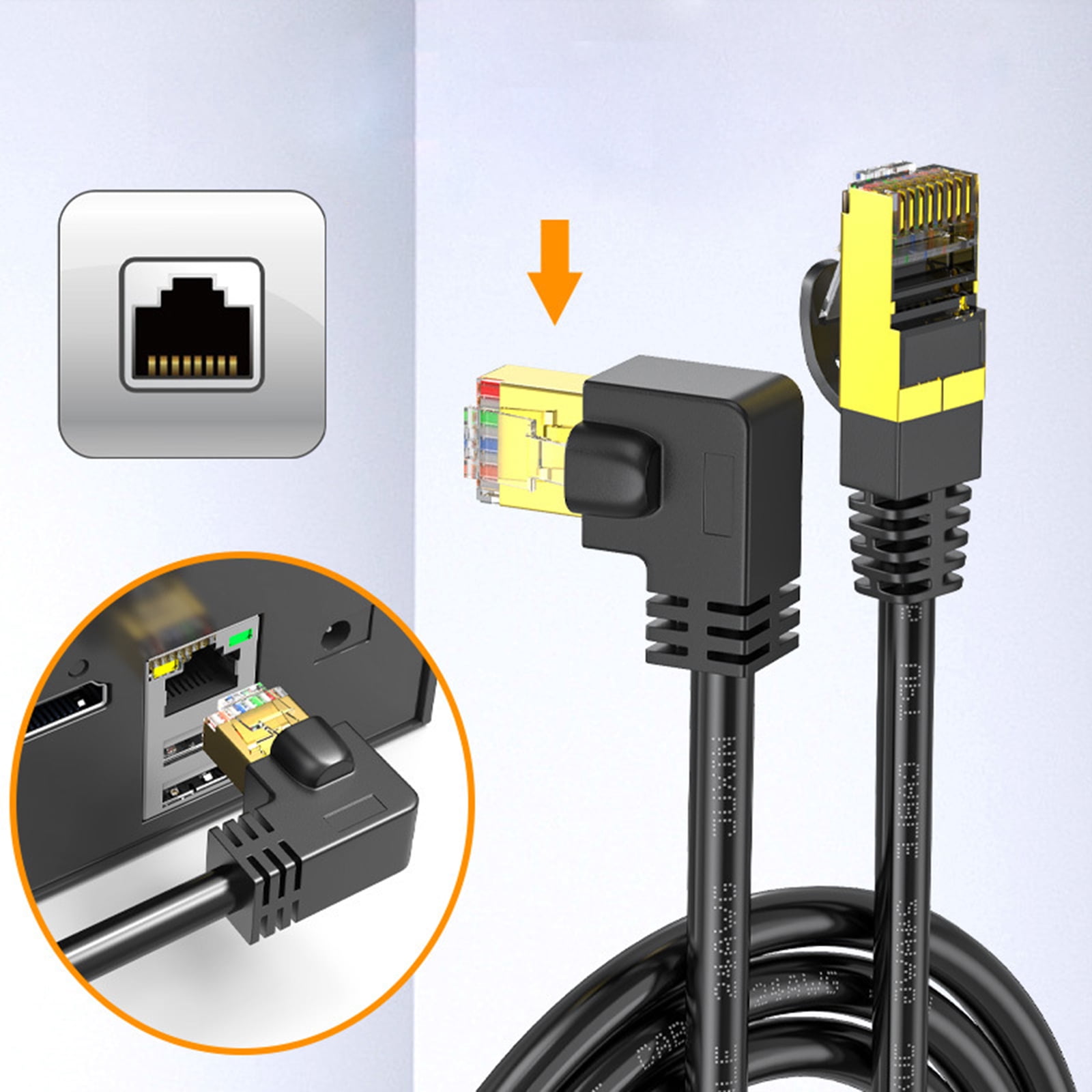 Category 8 Cat8 Ethernet Networking Cable Fast Speed 10Gbps Data Transfer Flat Cable with RJ45 for Routers Modem
