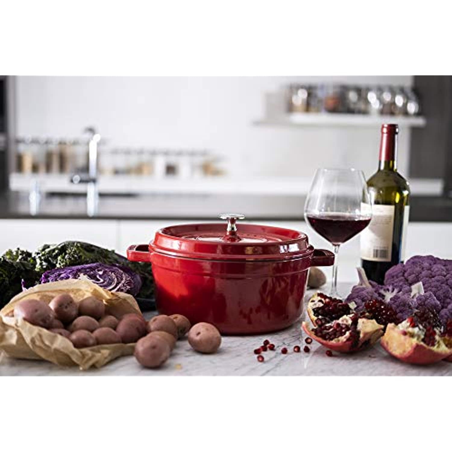 Staub Cast Iron Round Cocotte, Dutch Oven, 2.75-Quart, Serves 2-3, Made In  France, Cherry in 2023