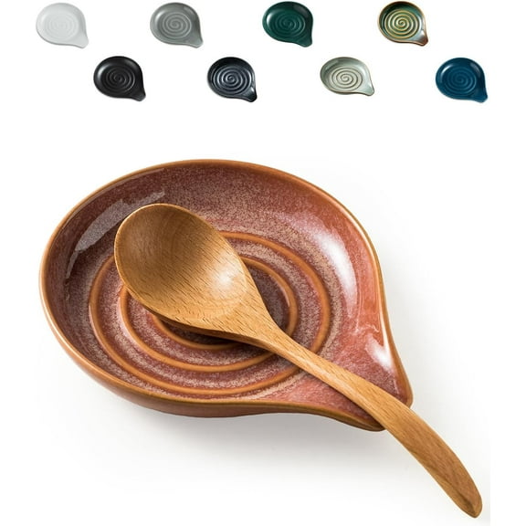 Ceramic Spoon Rest for Kitchen Countertop Porcelain Spoon Holder for Stove Top Large Holder for Spatula, Spoons or Tongs, Framhouse Decor, White