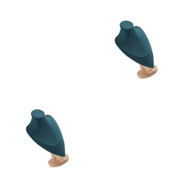 Minnieouse Soporte organizador de busto de joyería de maniquí para dormitorio de negocios de mujeres Verde oscuro L 2piezas