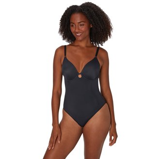TC Fine Intimates Sheer Shaping Bodysuit - Firm Control Tummy & Waist, Convertible Straps