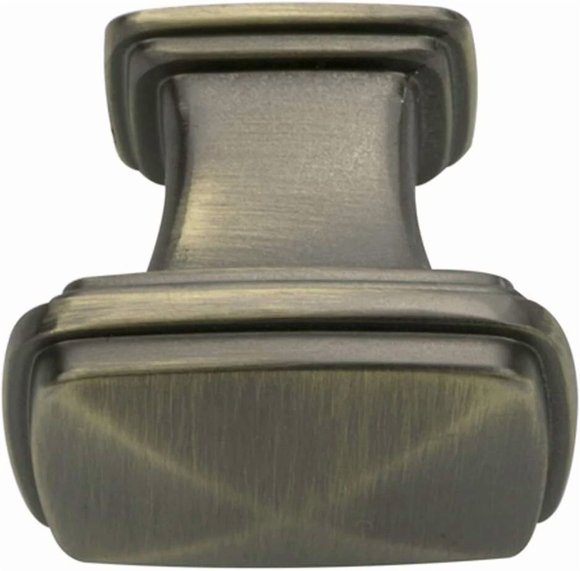 CRESTIN- 10 Pack Square Knob Kitchen/Bathroom Cabinet Hardware Antique Brass 1.25 In