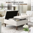 thumbnail image 4 of LUE BONA Large Storage Ottoman Lift Top Coffee Tables, 36 inch Tufted Waffle Faux Leather，White, 4 of 5