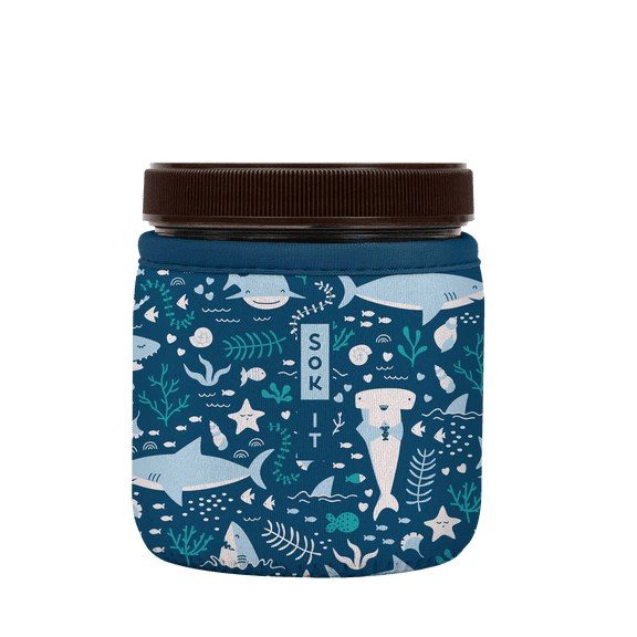 Sok It IceCreamSok Insulated Neoprene Cover (Happy Sharks, Straight Ice Cream Pints)
