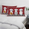 thumbnail image 4 of Red Chef Gnomes King Pillow Covers, Farmhouse Red White Plaid Soft Breathable Throw Pillow Cases with Invisible Zipper, Decorative Pillowcase Pillows Protectors for Sofa Bed Couch 20"x36", 4 of 9