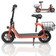 thumbnail image 3 of Lohoms 450W 36V Foldable Electric Scooters Bike, Adult Electric Moped Commuter Ebike Biycle Waterproof E-Scooter With Seat Basket 12 in Off-Road Tires, Red, 3 of 10