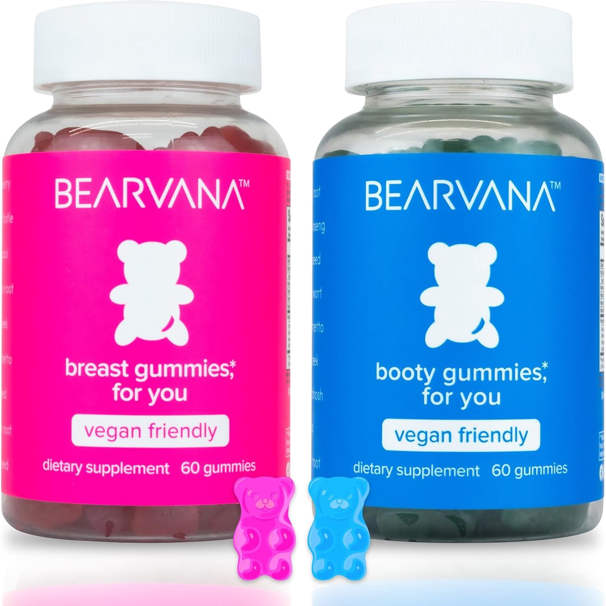 BEARVANA Top & Peach Support Gummies for Women | Workout Aid | Fitness Supplement with 9 Herbal Extracts | Berry Flavor